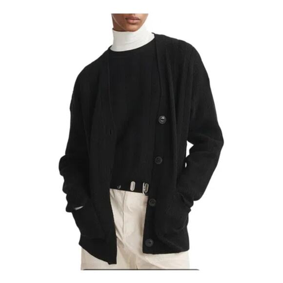 NEW! Rag & Bone Durham Relaxed Cashmere Herringbone Cardigan